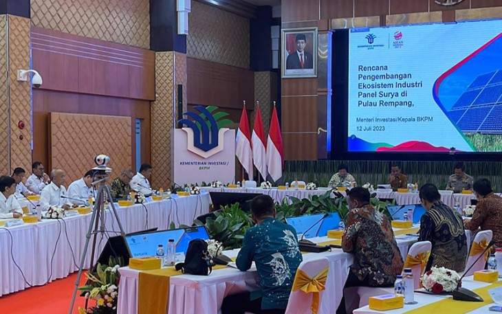 Rapat Pembahasan Percepatan Pengembangan Investasi Ramah Lingkungan (Green Investment) di Pulau Rempang, Kota Batam, Provinsi Kepulauan Riau.