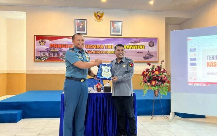 Prajurit dan PNS Lanudal Manado Terima Sosialisasi Pemilu dari Bawaslu Minut