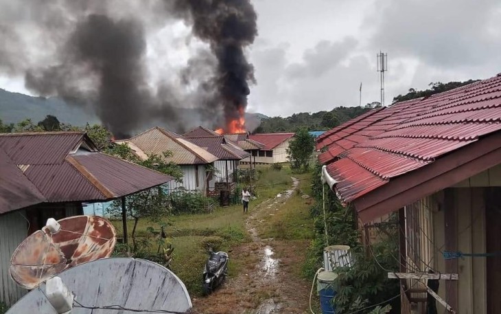 SMK Negeri 1 Oksibil dibakar KKB Kodap XXXV Bintang Timur, Senin (9/1)