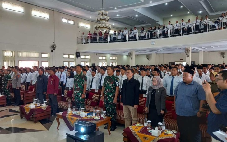 Danlanud Sugiri Sukani Letkol Pnb Supardo Butarbutar saat menghadiri pelantikan anggota PPS Pemilu Kab. Majalengka 