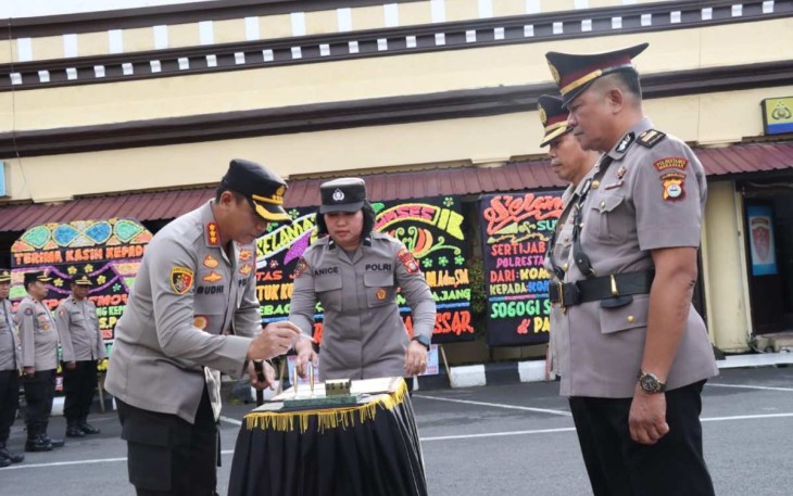 Kapolrestabes Makassar Kombes Pol Budi Haryanto saat Sertijab jajaran