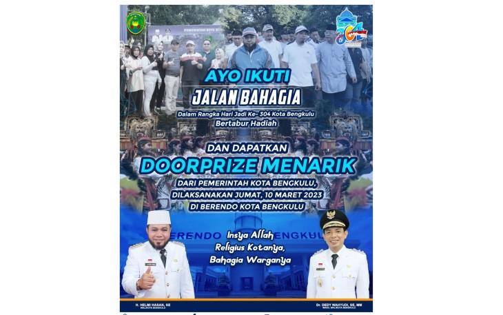 Pemkot Bengkulu Siapkan 10 Ribu Kupon Undian Jalan Bahagia Bernuansa Merah Putih
