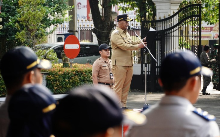 Pj Bupati Pati Pimpin Upacara HUT Satpol PP, Sat Linmas dan HUT Damkar 