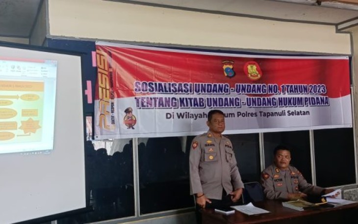 Si Kum Polres Tapanuli Selatan (Tapsel) menggelar sosialisasi terhadap jajaran personel Polsek Sipirok, Senin (27/3/2023) pagi.