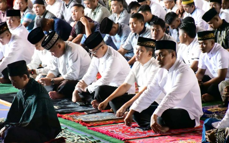 Sholat Ied keluarga besar Lantamal XI Merauke, Sabtu (22/4)