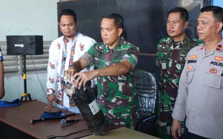 Danlanud SMH Kolonel Pnb Sigit Gatot Prasetyo saat konferensi pers 