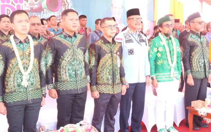 Dandim 1001/HSU-BLG Letkol Inf Dhuwi Hendradjaja saat menghadiri peringatan HUT ke-20 Kabupaten Balangan, Rabu (17/5)