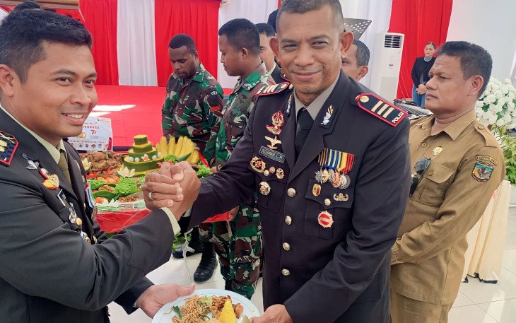 Dandim 1710/Mimika Hadiri Upacara HUT Bhayangkara ke-77