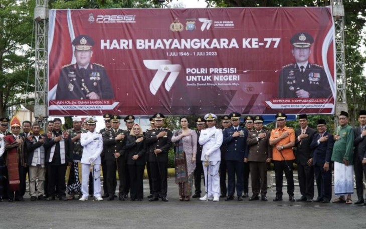 Peringatan HUT Bhayangkara ke 77 di Polresta Tanjungpinang, Senin (1/7)