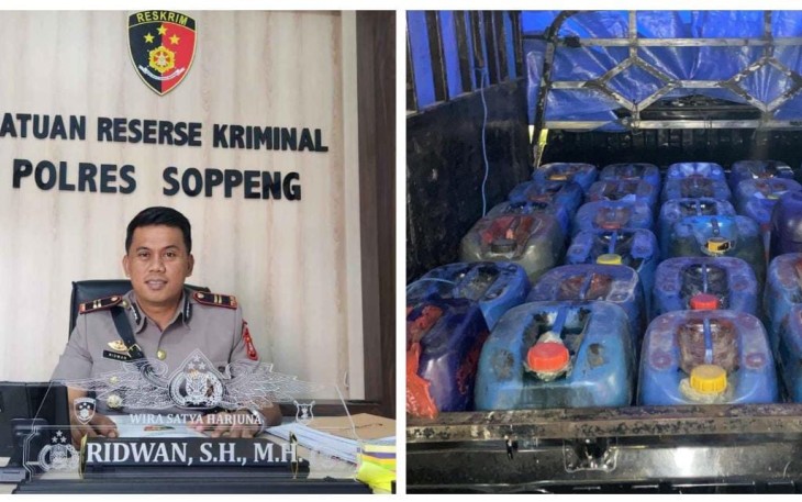 Kasatreskrim Polres Soppeng Iptu Ridwan saat memberikan keterangan pers 