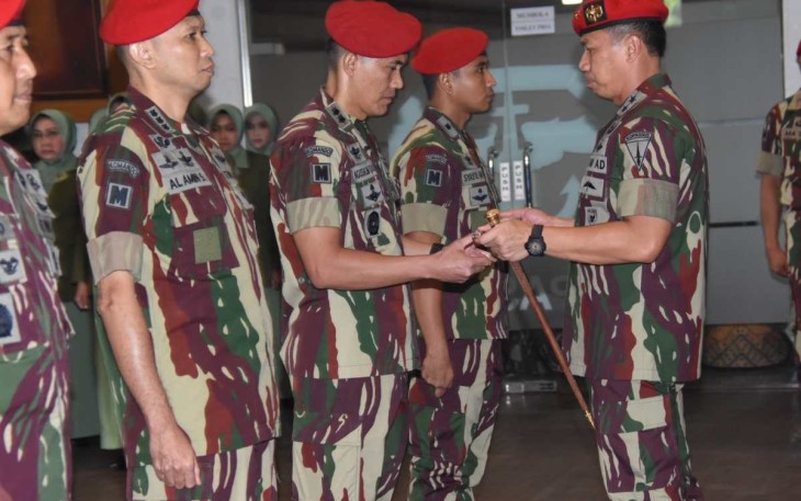 Danjen Kopassus Mayjen TNI Deddy Suryadi saat sertijab, Jum'at (7/7)