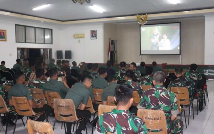 Nobar Kasad Award 2023 di aula Makorem 063/SGJ, Senin (10/7)