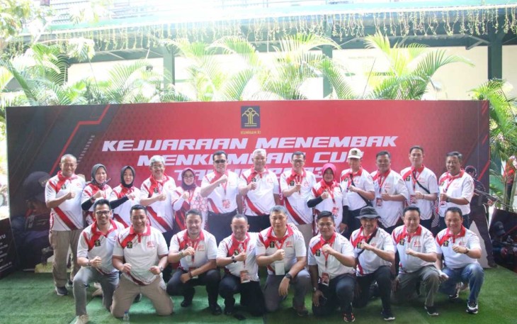 Kejuaraan menembak Menkumham Cup 2023 di lapangan tembak Senayan Jakarta, Rabu (19/7)