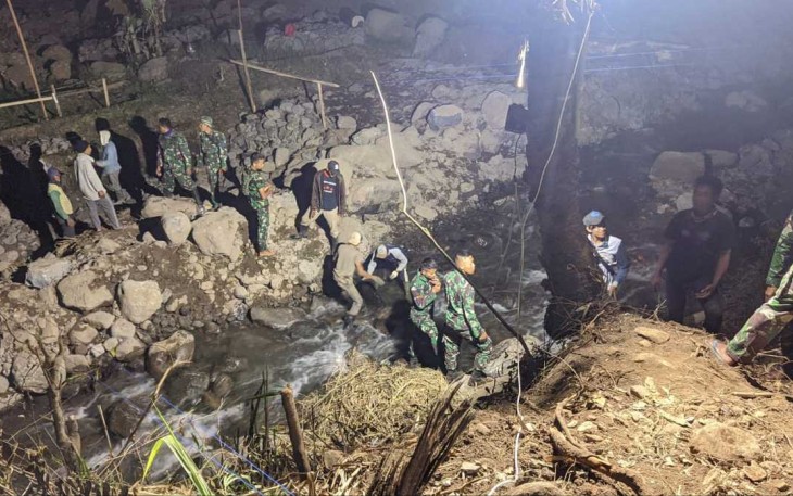 Kejar target pembangunan jembatan TMMD Kodim Madiun