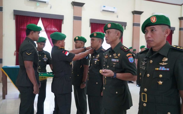 Danrem 121/Abw Brigjen TNI Pribadi Jatmiko saat sertijab perwira jajaran, Senin (31/7)