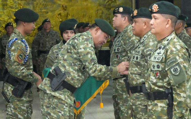 Pangkostrad Letjen TNI Maruli Simanjuntak saat sertijab pejabat Kostrad di Jakarta, Selasa (15/8)