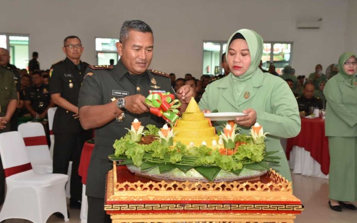 Danrem 023/KS Kolonel Inf Lukman Hakim saat syukuran HUT ke 65 Korem 023/KS, Rabu (16/8)