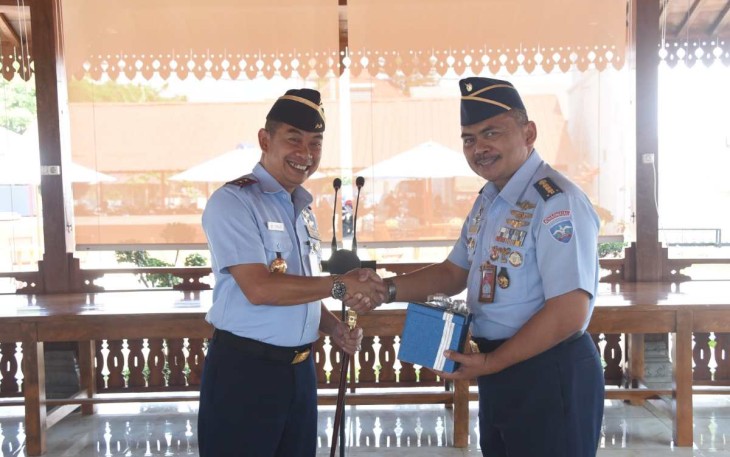 Dankoharmatau Marsda TNI Oki Yanuar saat penyerahan jabatan Dirpers Koharmatau, Selasa (5/9)