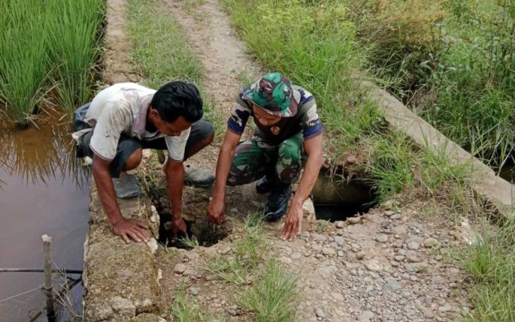 Bangun jalan usaha tani di wilayah desa Tariwin, Senin (18/9)