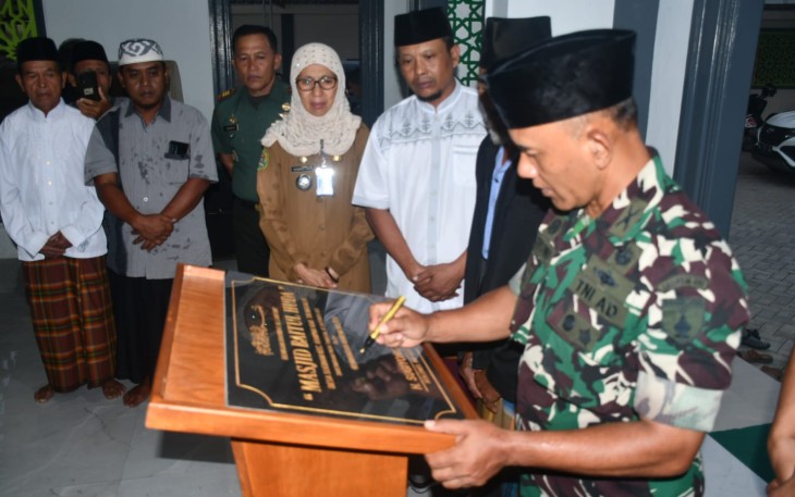 Danrem 081/DSJ Kolonel Inf H. Sugiyono Resmikan Masjid Baitul Huda di Desa Sugihan, Trenggalek, Senin (9/10)