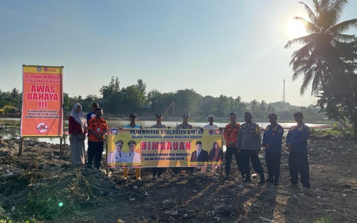 Pemkab Bintan Pasang Larangan di Area Waduk Kolam Retensi Sungai Datuk 