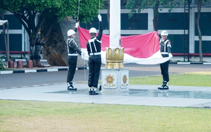 Upacara bendera 17-an prajurit Kostrad, Jakarta, Selasa (17/10)
