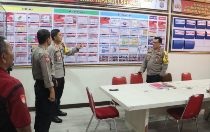 Kapolres Tapanuli Selatan (Tapsel), AKBP Imam Zamroni, SIK, MH, melakukan inspeksi mendadak (Sidak) ke Posko Ops Mantap Brata Toba, Jumat (20/10/2023)