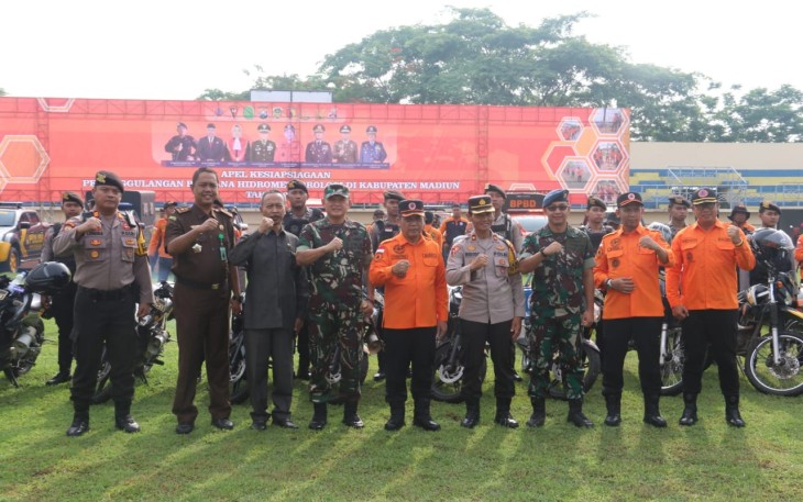 Hadiri Apel Kesiapsiagaan Bencana Hidrometeorogi, Dandim 0803/Madiun Minta Petugas Siap Siaga 