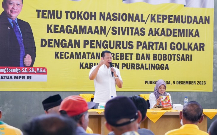 Ketua MPR RI Bamsoet Saat Menggelar Pertemuan Dengan Tokoh di Kabupaten Purbalingga, Jawa Tengah, Sabtu (9/12/2023) 