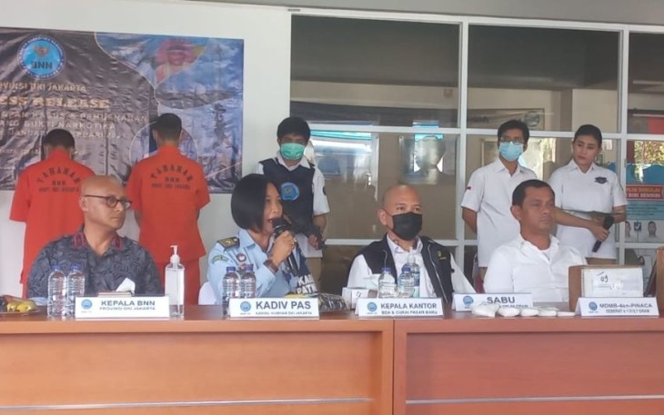 Kanwil Kemenkumham DKI Jakarta saat memberikan keterangan pers 