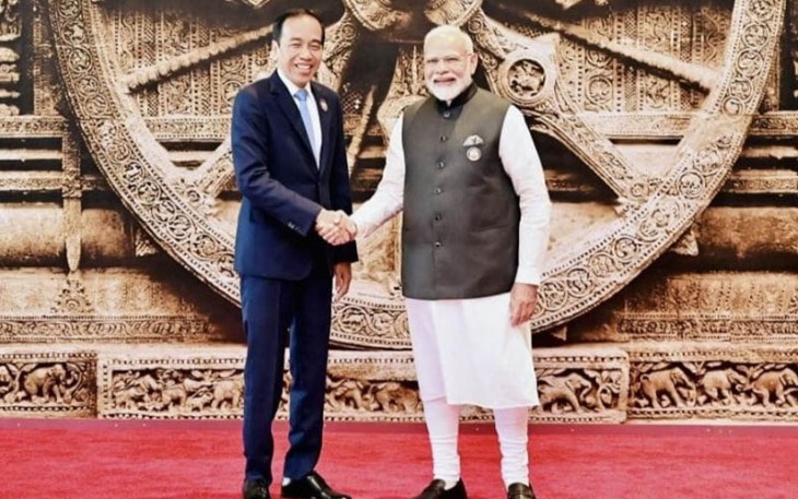 Presiden Jokowi saat Disambut PM Modi