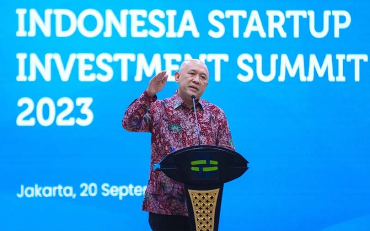 MenKopUKM, Teten Masduki, pada acara Indonesian Startup Investment Summit 2023 di Jakarta, Rabu (20/9).