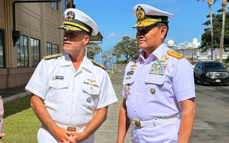 Panglima TNI Laksamana TNI Yudo Margono saat mengunjungi Markas Komando Militer AS untuk wilayah Indo-Pasifik (USINDOPACOM), di Aiea, Hawaii, Jumat (23/6/2023).