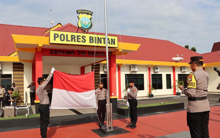 Kaplres Bintan AKBP Riky, S.I.K., M.M, saat Pimpin Upacara Peringatan Haornas ke-40