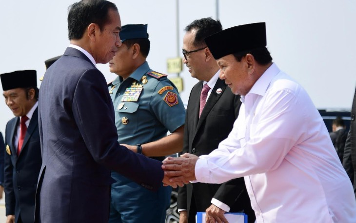 Menhan Prabowo saat Lepas Keberangkatan Presiden Jokowi ke India