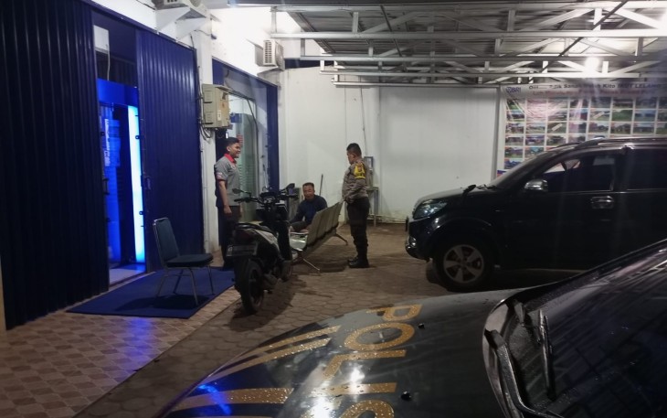Polsek Muara Bangkahulu Saat Imbau Serurity BRI Waspadai Orang Mencurigakan