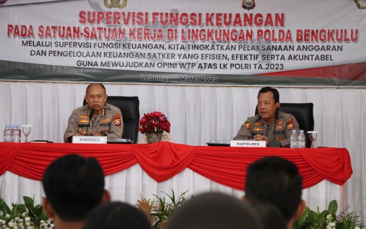 Bidkeu Polda Bengkulu Supervisi Fungsi Keuangan di Polres Lebong