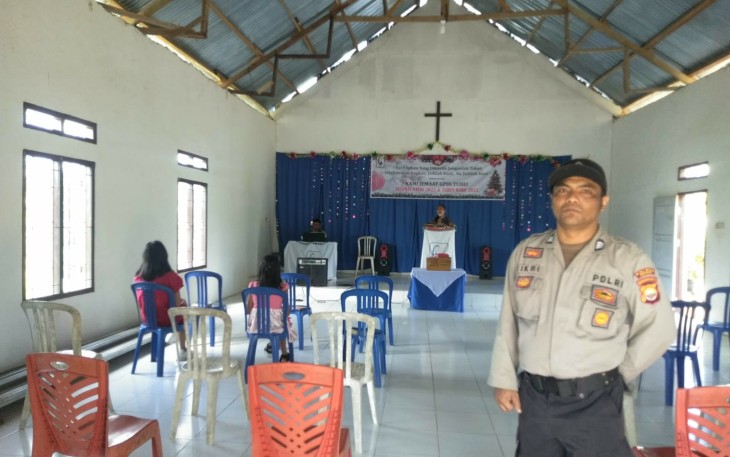 Polsek Lebong Atas Lakukan Pengamanan Ibadah Mingguan Umat Kristiani