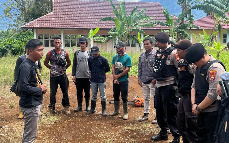 Cegah Konflik, Polres Lebong Lakukan Pengamanan Pembersihan Lahan Dibawah Jalur Transmisi SUTT