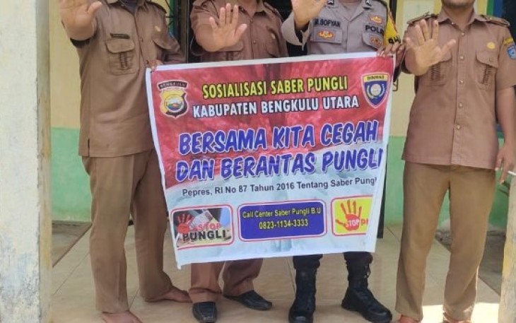 Bhabinkamtibmas Polsek Putri Hijau Sosialisasi Saber Pungli 