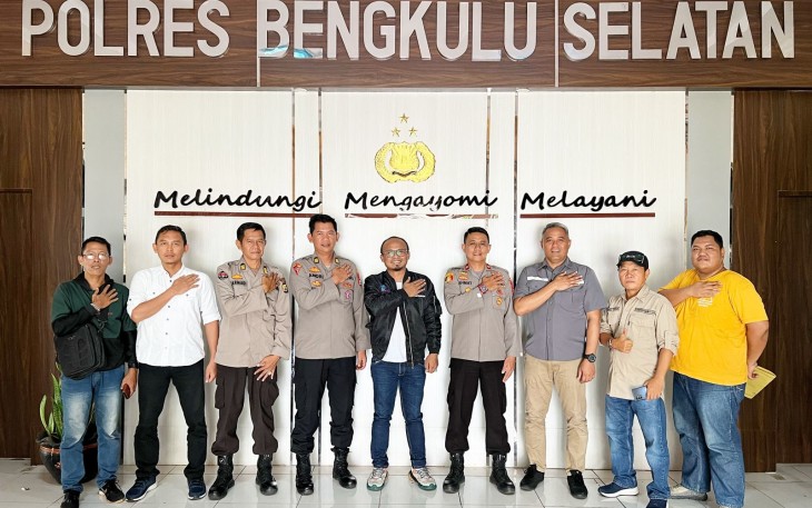 Dukung Pemilu Kondusif, SMSI Audensi dengan Polres Bengkulu Selatan