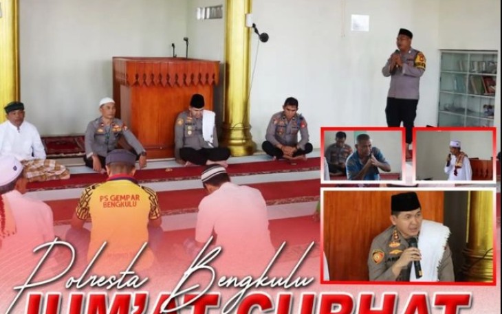 Kapolresta Bengkulu Jumat Curhat di Masjid Al Mukaromah Dan Dengarkan Keluhan Warga