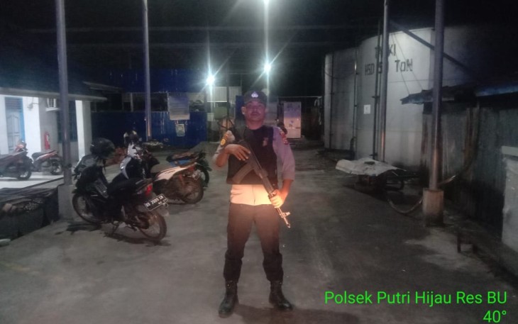 Cegah Kejahatan, Polsek Putri Hijau Giatkan Patroli Malam