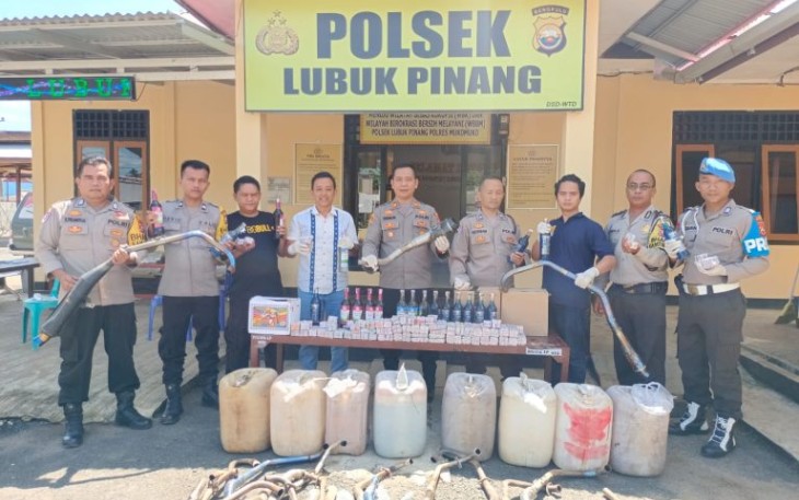 Ciptakan Ramadan Kondusif, Polsek Lubuk Pinang Sita Ribuan Petasan, Miras dan 29 Knalpot Brong