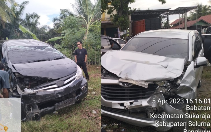 Dua Avanza Bertabrakan di Sukaraja Seluma