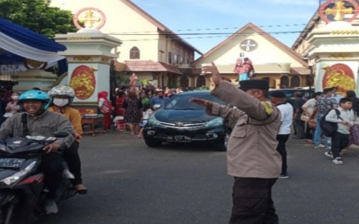 Ciptakan Rasa Nyaman Polresta Bengkulu Terjunkan Personel Amankan Ibadah Paskah
