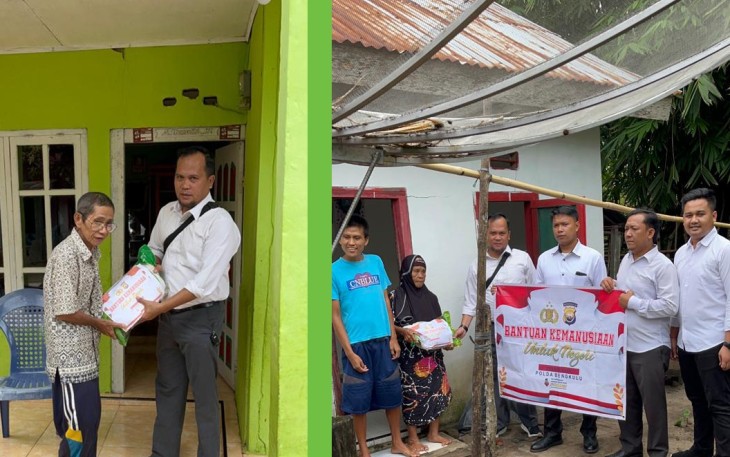 Polres Kaur Salurkan Bansos ke Warga Kurang Mampu di Desa Muara Tetap