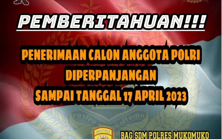 Rekruitmen Penerimaan Anggota Polri Diperpanjang