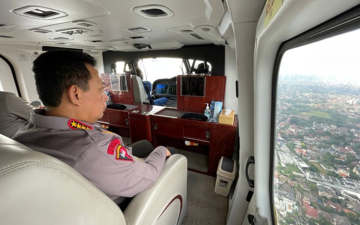 Kapolri Naik Heli Pantau Langsung Arus Mudik di Jalan Tol dan Arteri