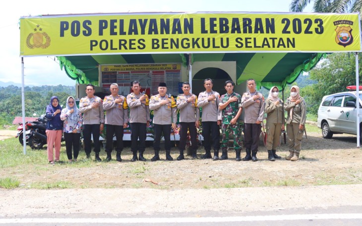 Kapolres Bengkulu Selatan Cek Pos Pam dan Pos Yan Ketupat Nala 2023 
